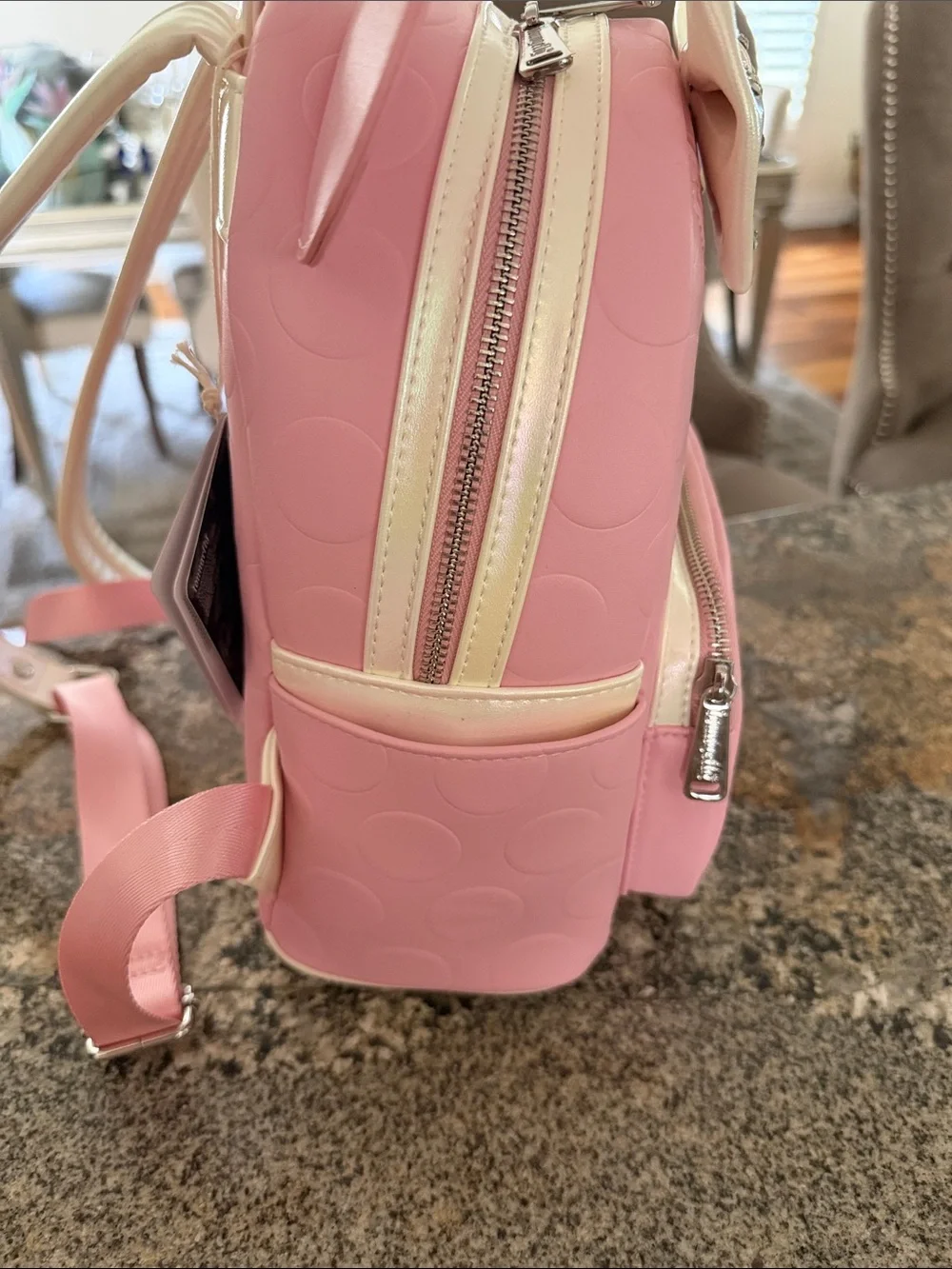 Minnie Mouse Disney Loungefly Women's Mini Backpack Pink Iridescent Bow